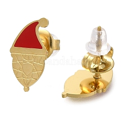 Ohrstecker aus Ionenplattierung (IP) 304 Edelstahl mit Emaille&nbsp;EJEW-I316-03G-07