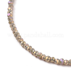 Braccialetti con perline di vetro placcate sfaccettate&nbsp;BJEW-JB05693-02