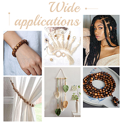 210 шт. 6 стиля крашеных бусин из натурального клена WOOD-WR0001-12