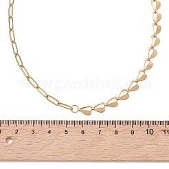 2 collana a catena mista con maglie a cuore in acciaio inossidabile 304&nbsp;NJEW-JN05965