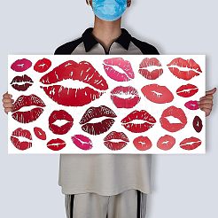 塩ビウォールステッカー  長方形  家の居間の寝室の装飾のため  リップ模様  390x800mm&nbsp;DIY-WH0228-223