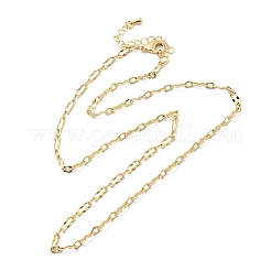 Ожерелья из текстурированной овальной цепочки из латуни толщиной 3 мм для женщин и мужчин NJEW-F355-01G