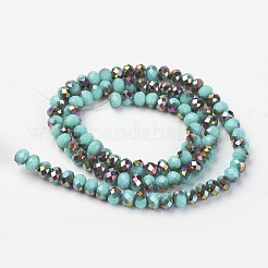 Chapelets de perles en verre opaque électrolytique&nbsp;EGLA-A034-P8mm-R17