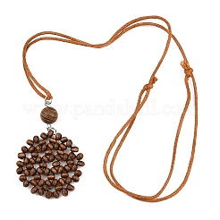 Boho-Halsketten mit Anhänger aus gewebten Holzperlen&nbsp;WD-CBA76F6-01B