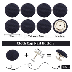 32 ensemble de boutons à ongles en tissu&nbsp;DIY-BC0012-17A