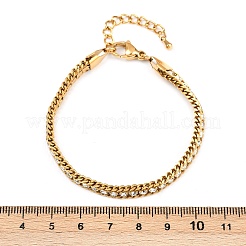 Браслеты из нержавеющей стали 304 с панцирным плетением для женщин&nbsp;BJEW-G747-05G