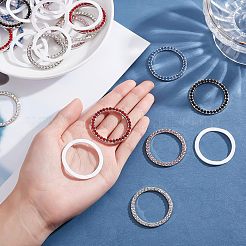 18 шт. 6-цветные самоклеящиеся наклейки из цинкового сплава со стразами для автомобиля&nbsp;DIY-FH0002-73