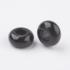 Zufällig gemischte natürlich gefärbte und erhitzte europäische Perlen aus schwarzem Achat und gebändertem Achat&nbsp;G-G740-12x6mm-12
