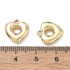 304ステンレススチールチャーム  ハートチャーム  長持ちメッキ  ゴールドカラー  13.5x12.5x3mm  穴：1mm&nbsp;SA-CBA3037-20G-01