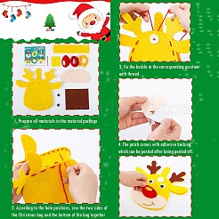 DIYの不織布クリスマステーマバッグキット  生地を含む  針  コー​​ド  鹿&nbsp;DIY-Q031-01F