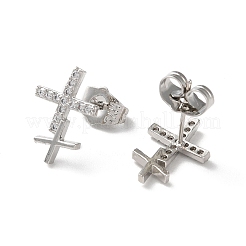 Латунь горный хрусталь серьги EJEW-Z021-30P