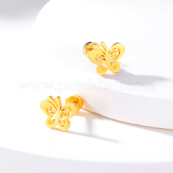 Серьги-гвоздики из нержавеющей стали 201 в форме бабочки для женщин&nbsp;QX4761