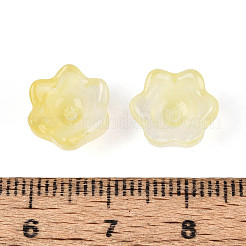 Tappi di perline di vetro verniciati a spruzzo trasparenti bicolore&nbsp;A-GLAA-Q089-002B-009