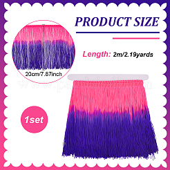 2 м двухцветная полиэстеровая лента с кисточками OCOR-FG0002-37A