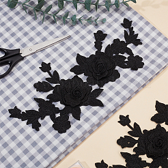 Аксессуары для цветочного орнамента с вышивкой из полиэстера&nbsp;PATC-WH0006-08