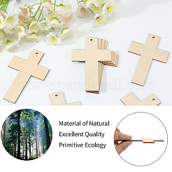 Décorations pendentif croix en bois&nbsp;HJEW-WH20016-05