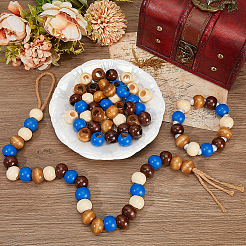 80шт 4 цвета окрашенные распылением деревянные бусины WOOD-PA0001-07