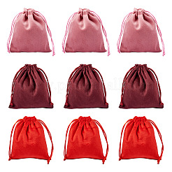 10 pochette de rangement à cordon en velours pour bijoux&nbsp;ABAG-TA0001-31C