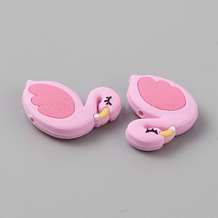 Силиконовые бусины фламинго SIL-TAC0012-01