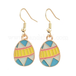 Серьги-подвески в форме яйца из эмалевого сплава EJEW-JE06584