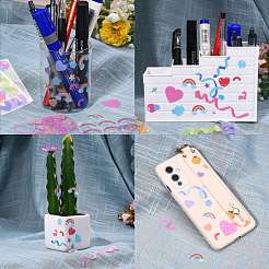 14 лист 7 стильные водостойкие лазерные пластиковые самоклеящиеся наклейки DIY-SZ0002-72