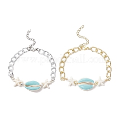 2шт алюминиевые витые панцирные цепи звенья браслеты&nbsp;BJEW-JB11530