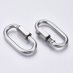 Подвески-карабинчики с винтовым замком из нержавеющей стали 304&nbsp;LS-STAS-N087-25B-01