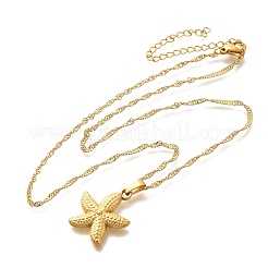 Летние пляжные ожерелья из нержавеющей стали 304 с подвеской в виде веревки и цепи для женщин&nbsp;STAS-Z108-01G-01