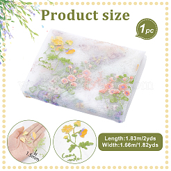 2 ярд полиэстеровой вышивки 3D цветочная сетчатая ткань&nbsp;DIY-WH0622-383A