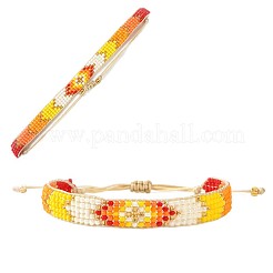 Bracelets ajustables en perles de verre tressées pour femmes&nbsp;AP3719-1
