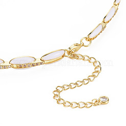 Collane da tennis da donna con micro pavé di zirconi cubici in ottone&nbsp;NJEW-T013-01G-08