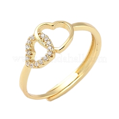 Регулируемые кольца для женщин с микропаве из латуни и кубическими цирконами&nbsp;LS-RJEW-C132-07G