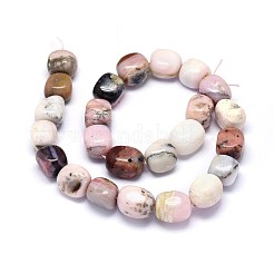 天然石ピンクオパールビーズ連売り  オーバル  13~18x13~16mm  穴：1.4mm  約24~25個/連  15.9インチ&nbsp;G-O173-056B