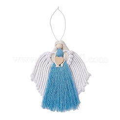 3 pz 3 colori ornamenti appesi a forma di angelo in cotone macramè fatti a mano&nbsp;HJEW-JM02760