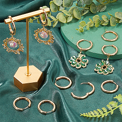 10 пара латунных серег-колец Huggie Hoop&nbsp;EJEW-SC0001-59