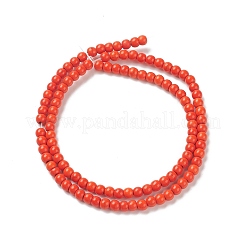 Синтетических нитей бирюзовые бусы TURQ-G106-4mm-02G