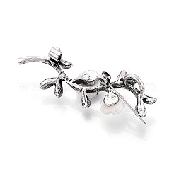 Брошь в виде ветки и цветка из натуральной ракушки G-N333-008A-RS