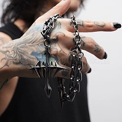 Collares con colgante de cruz gótica de aleación vintage para hombre y mujer.&nbsp;WG72B7C-01