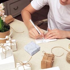 25 шт. квадратная подарочная коробка для ювелирных изделий из мраморной бумаги CON-FI0001-01