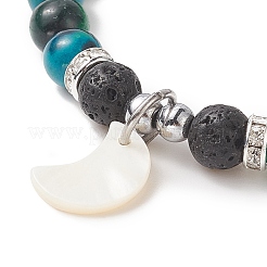 Эластичный браслет из бусин из смешанных натуральных и синтетических драгоценных камней&nbsp;BJEW-JB09260