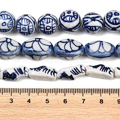 Handgefertigte blaue und weiße Porzellan-Keramikperlenstränge&nbsp;PORC-L018-03