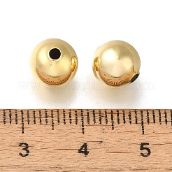 ラックメッキ真鍮製ビーズ  長持ちメッキ  鉛フリー＆カドミウムフリー  ラウンド  18KGP本金メッキ  8x7.5mm  穴：1.6mm&nbsp;KK-K373-08D-G