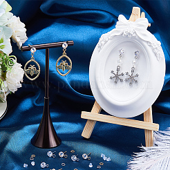 12 шт. 2-цветная латунная фурнитура для сережек-гвоздиков с прозрачным кубическим цирконием DIY-CN0002-78