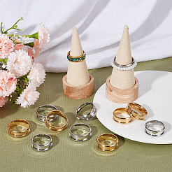 16 шт. 8 стиля 201 нержавеющая сталь рифленые кольца для пальцев STAS-BBC0002-32