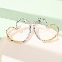 Серьги-гвоздики в форме полого сердца из нержавеющей стали 316.&nbsp;EJEW-Z160-01GP