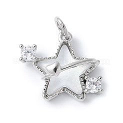 Подвески из латуни микропаве с фианитами и стеклом KK-F892-47P