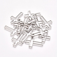 ステンレス鋼の連結リング  ジュエリー作りのための  クロス  ステンレス鋼色  20.5x13.5x0.8mm  内径：18.5x12mm&nbsp;STAS-TAC0002-23A