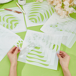 Set di modelli di stencil per pittura e disegno in plastica per animali domestici quadrati&nbsp;DIY-WH0304-940