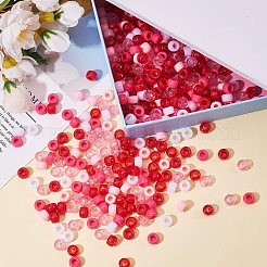 1200個2スタイル4色不透明アクリルヨーロピアン＆透明アクリルヨーロピアンビーズ  ミックスカラー  9x6mm  穴：4mm  200個/カラー&nbsp;OACR-SZ0001-29