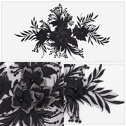 Цветочная полиэстеровая компьютерная вышивка DIY-WH0366-39